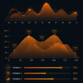 Une capture d'écran d'un logiciel de visualisation de données montrant des graphiques colorés et informatifs.