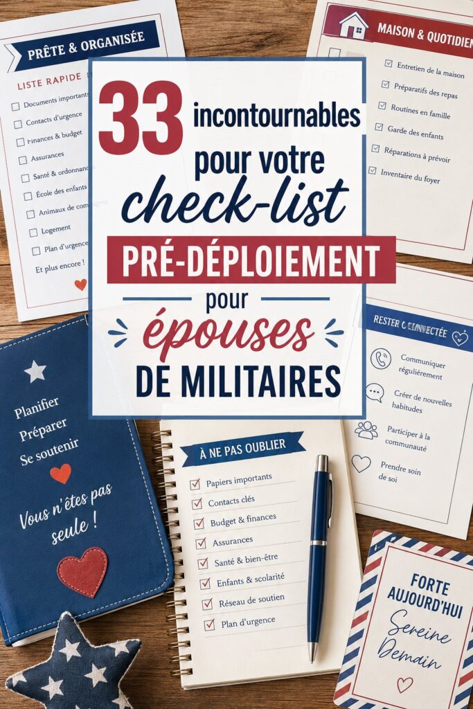 Checklist avant déploiement militaire, femme organisant ses affaires.