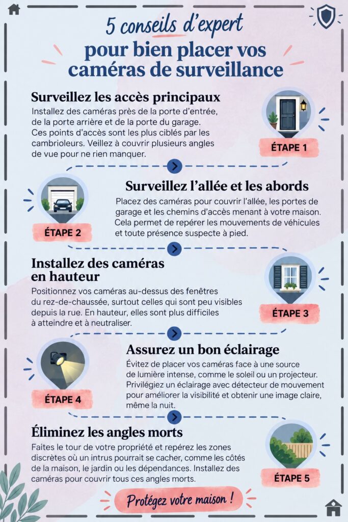 Caméras de sécurité bien placées dans une maison moderne