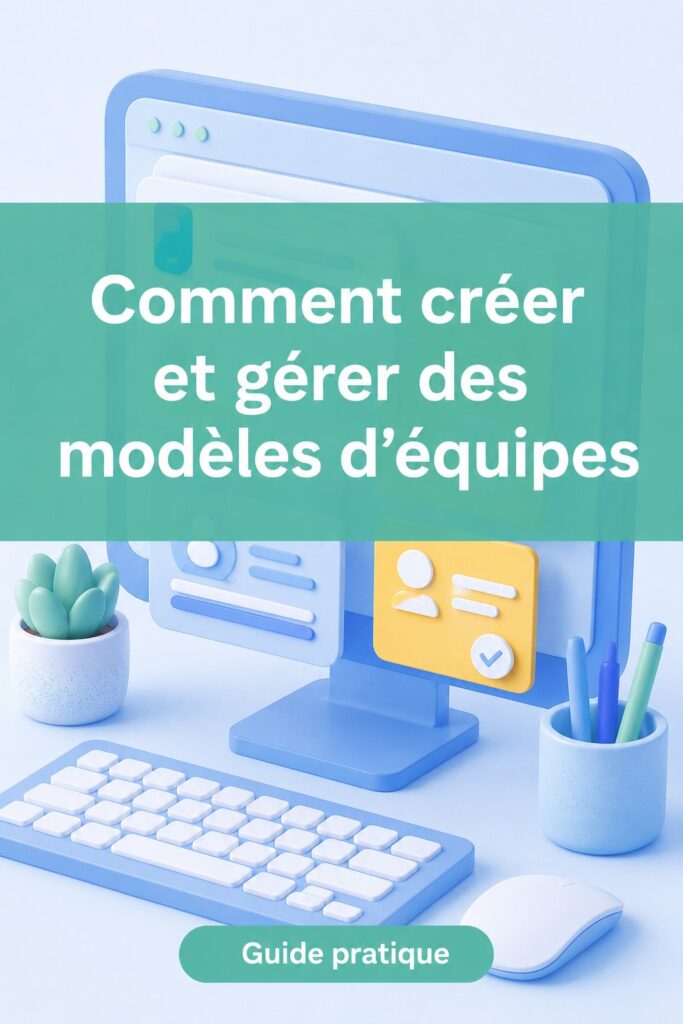 Femme utilisant un ordinateur pour créer des modèles d'équipe.