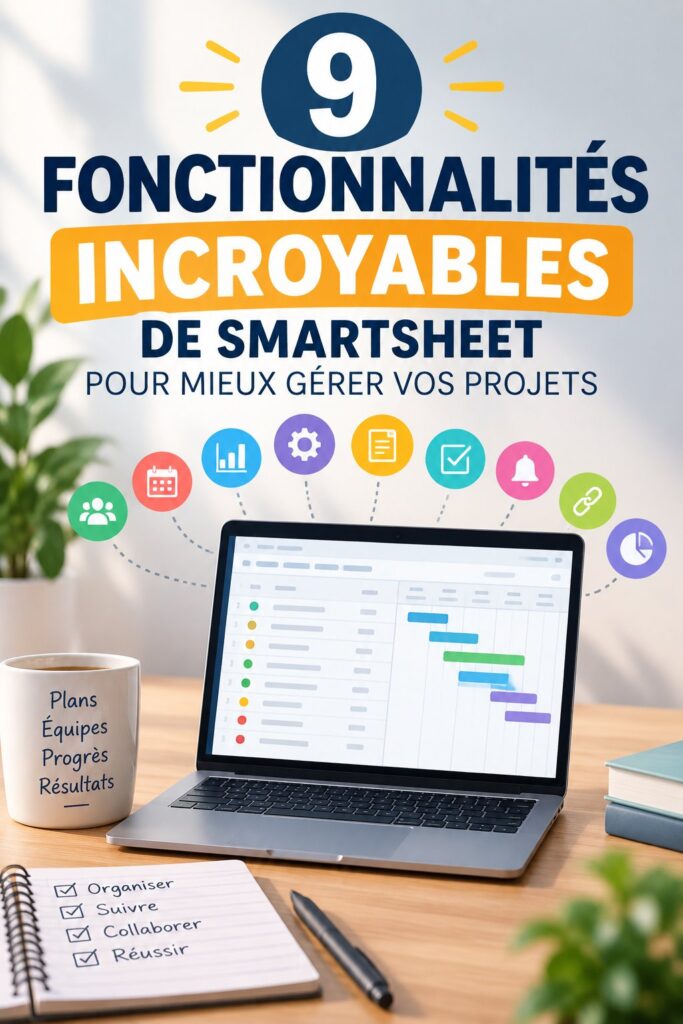 Capture d'écran de l'interface de Smartsheet montrant des fonctionnalités de gestion de projet