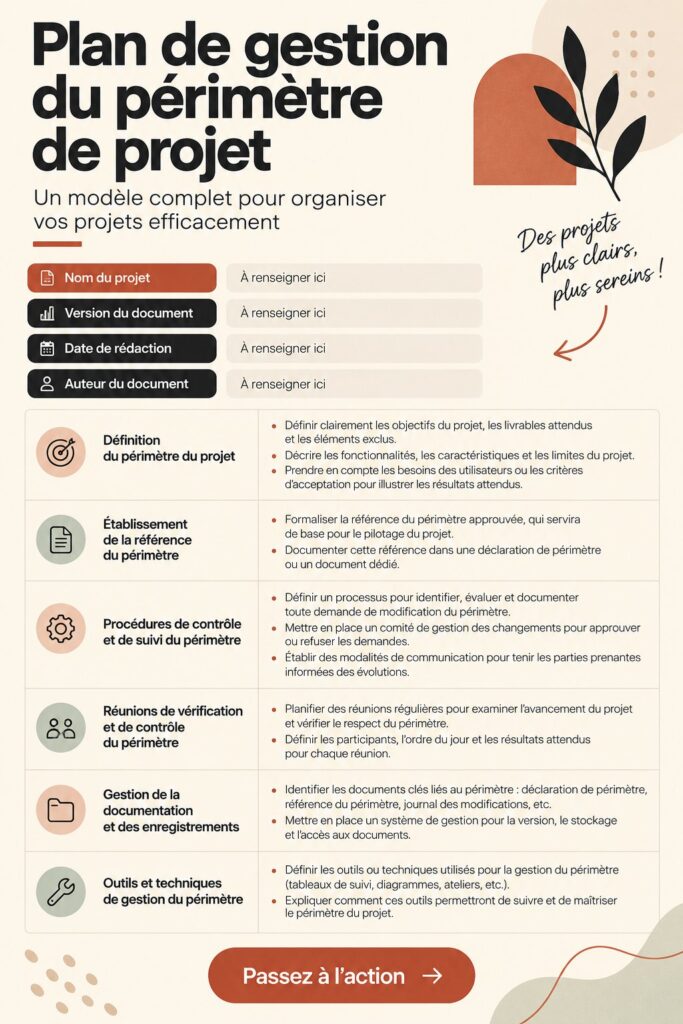Image illustrant un plan de gestion de projet avec des graphiques et des notes