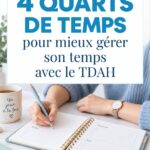 Une femme utilise la méthode des 4 quartiers pour gérer son temps de manière efficace.