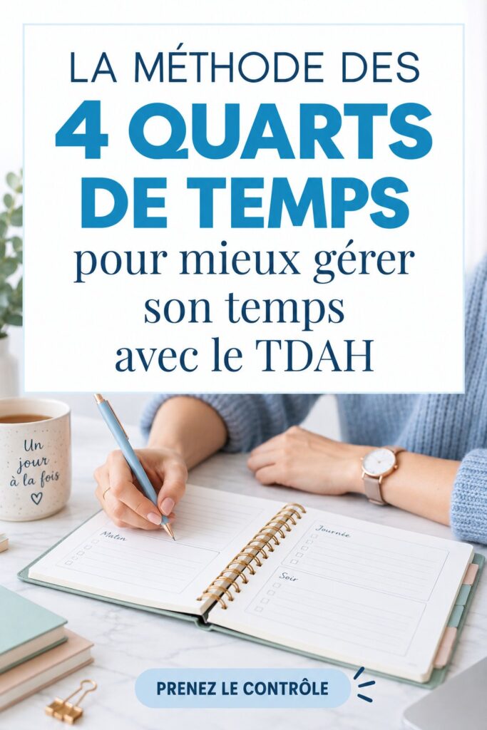 Une femme utilise la méthode des 4 quartiers pour gérer son temps de manière efficace.