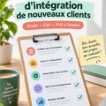 Modèle de checklist d'accueil pour nouveaux clients en milieu professionnel.