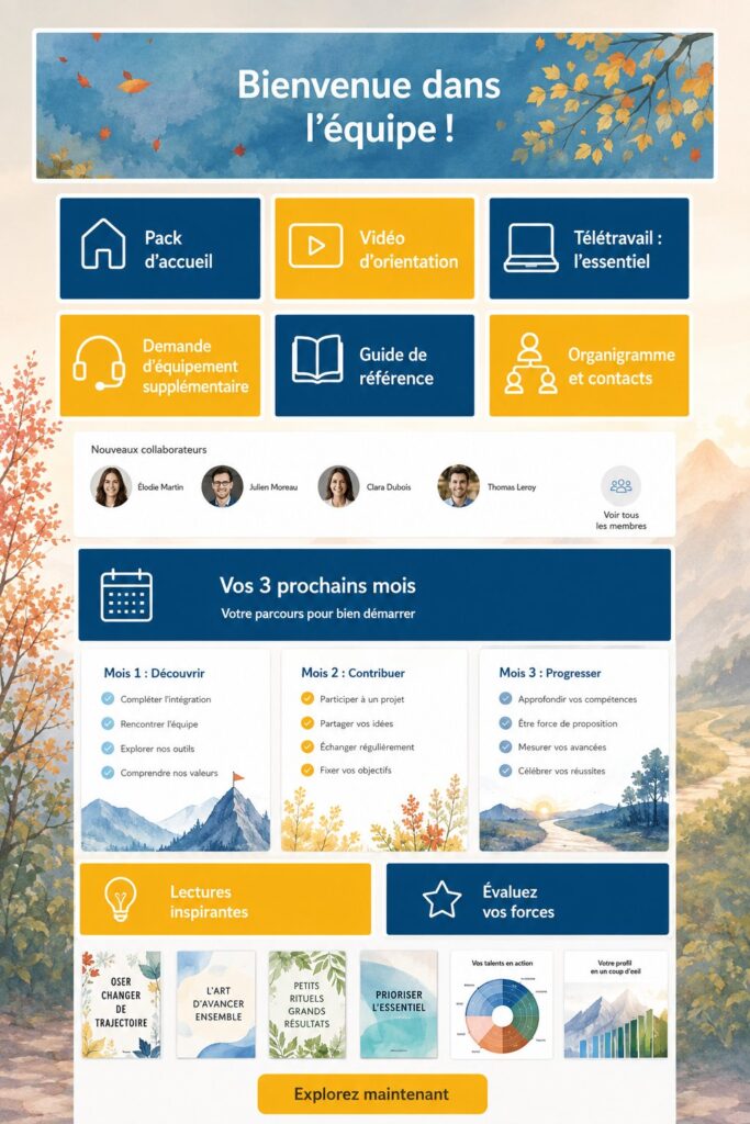 Modèle d'intranet SharePoint moderne avec une interface intuitive.