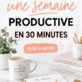 Femme organisant sa semaine avec une application de planification sur un ordinateur