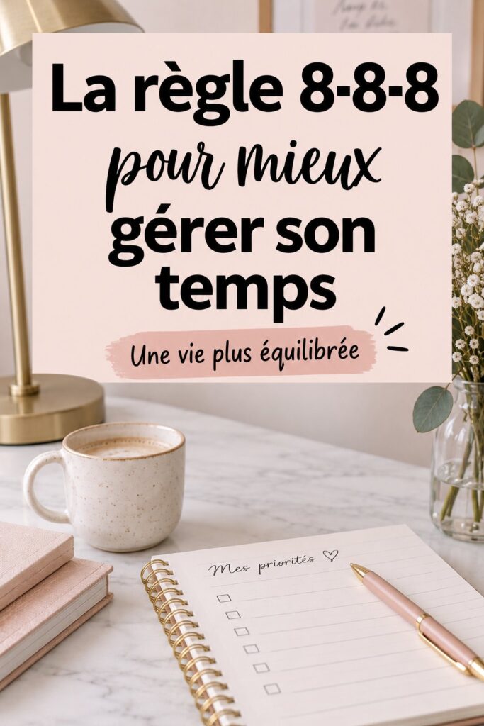 Illustration de la règle 8-8-8 pour la gestion du temps