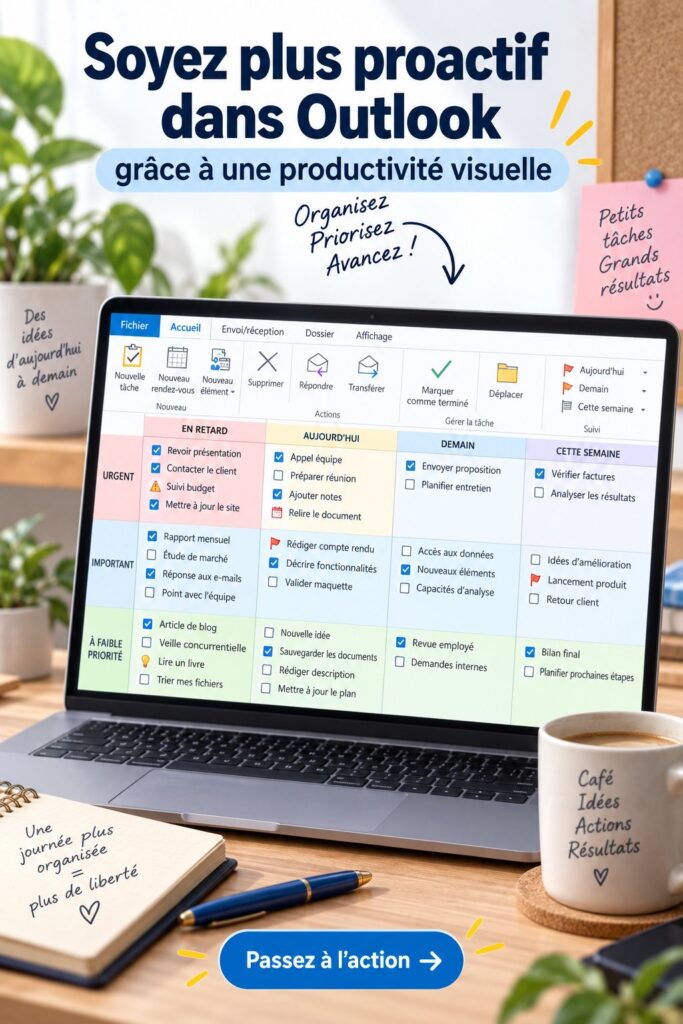 Interface de TaskCracker intégrée à Outlook pour une meilleure productivité