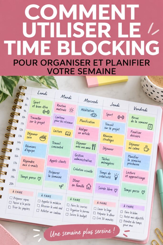 Femme utilisant un calendrier numérique pour planifier sa semaine avec le time blocking