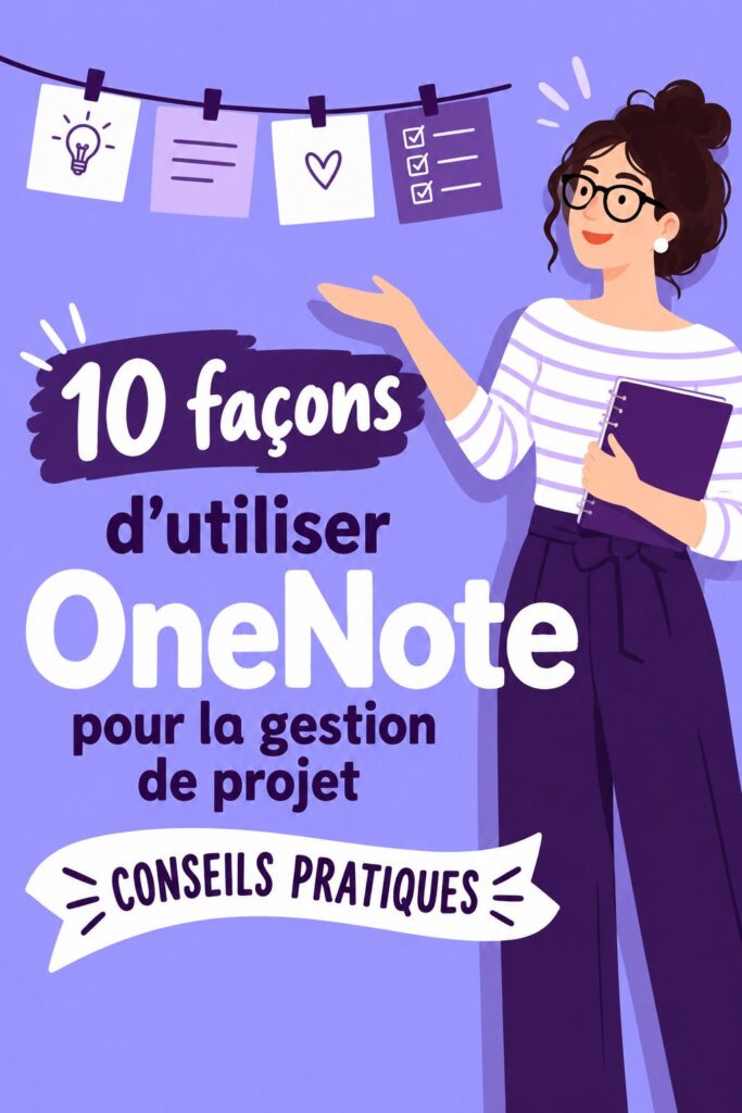 Une femme utilisant OneNote pour la gestion de ses projets sur son ordinateur portable